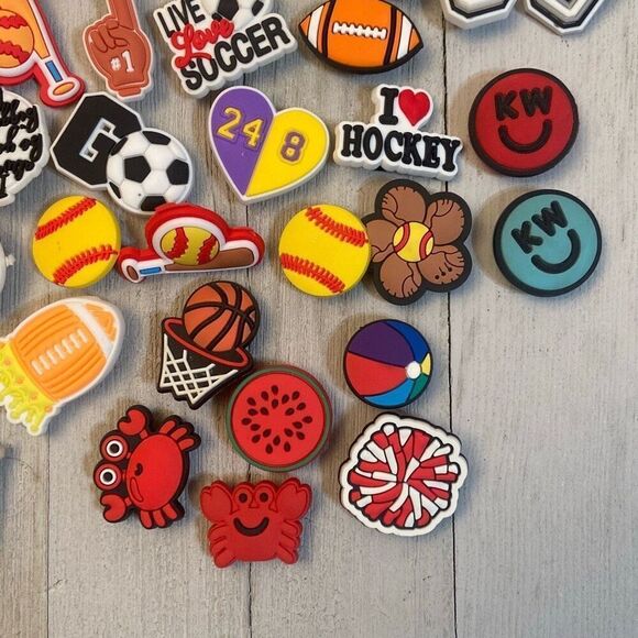 Lot of 64 Shoe Charms for Crocs - Varsity Letters Numbers Sports Coffee Summer - Picture 5 of 8